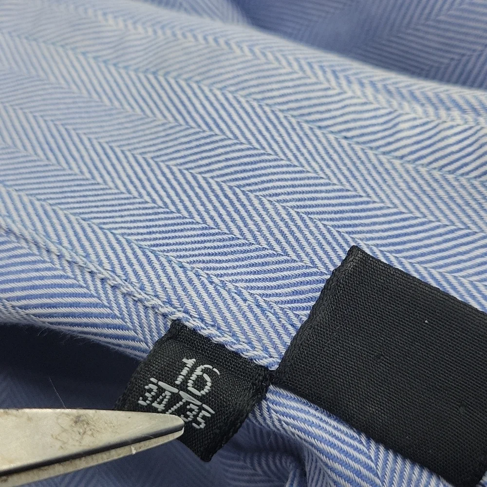 HUGO BOSS blue long sleeve button front dress shirt 16 34/35
